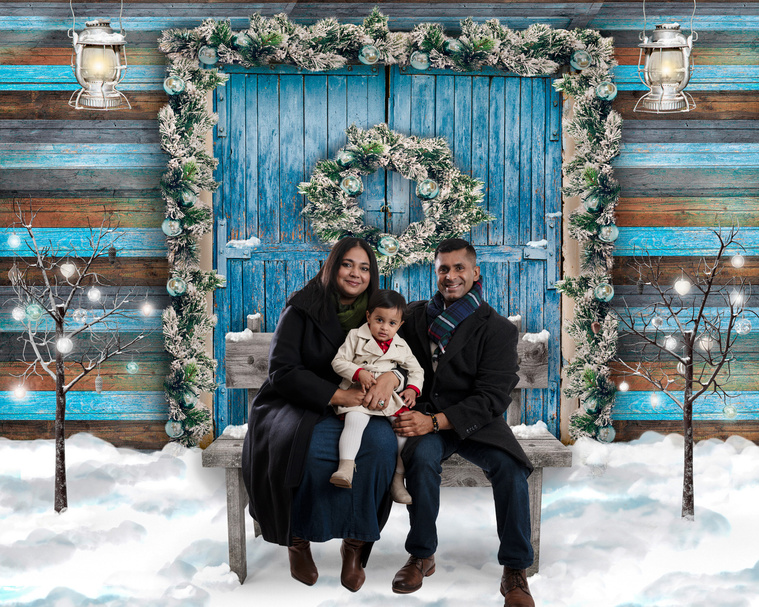 Families! Don't Miss Out on Our Limited Winter Wonderland Portrait Sessions. Portraits taken in my studio and then composited onto this snowy outdoor scene for your greetings cards. Christmas Mini-sessions!