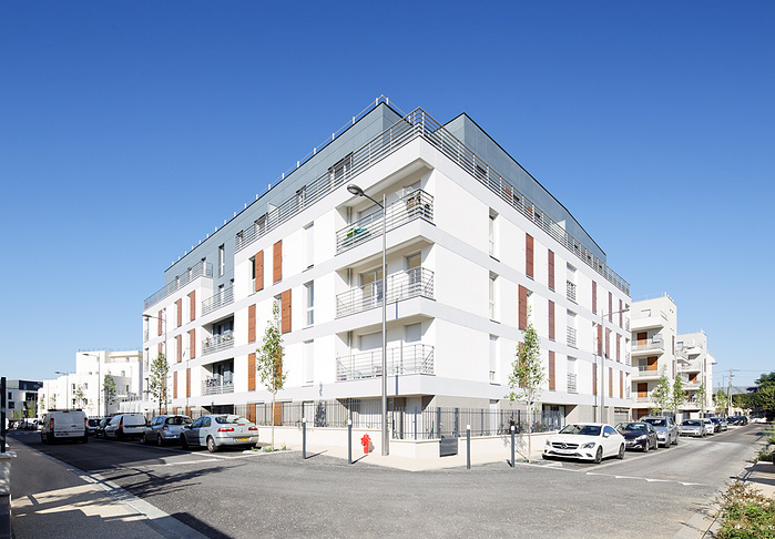 Reportage photo de logements "Central Park", avenue du Maréchal Foch, à Conflans St Honorine : Commande Altarea Cogedim, Maîtrise d'ouvrage : Sodearif / Poly Cités, Maître d'oeuvre : BDVA Architectes.