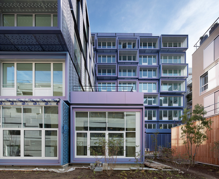 siège de Vinci Immobilier, 59 rue Kermen Boulogne Billancourt, projet IN SITU, Architectes : Loci Anima. Bâtiment Basse Consommation, HQE. Terrasses végitalisées et lumière naturelle. --- Vinci Construction Head Office France
