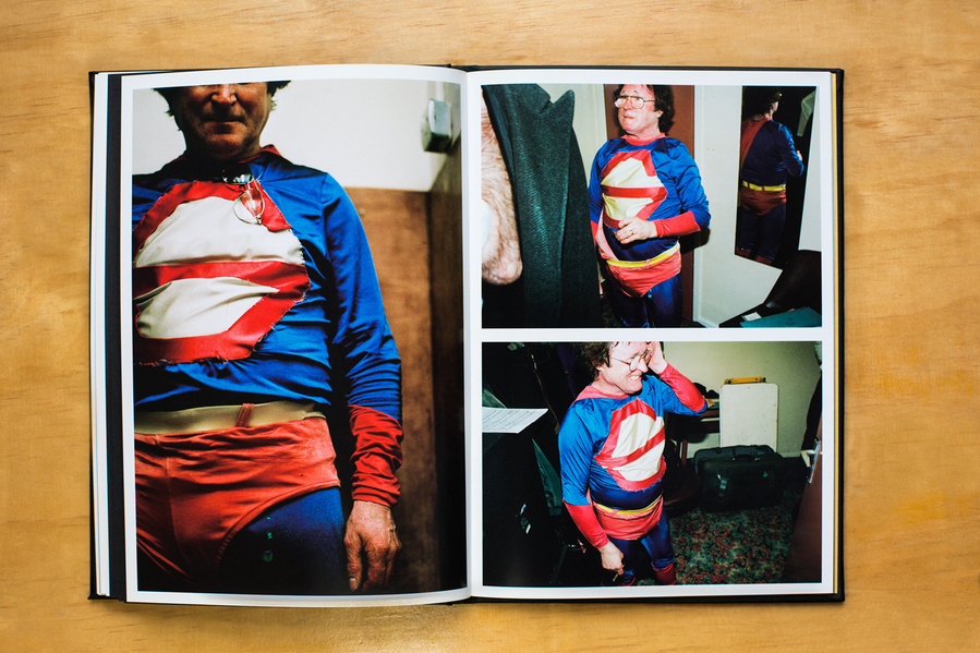 Superman's pockets by Timothy Foster we see Dougy the stand up comedian prepare back stage in his leotard costume and worn out 'S' on his chest.