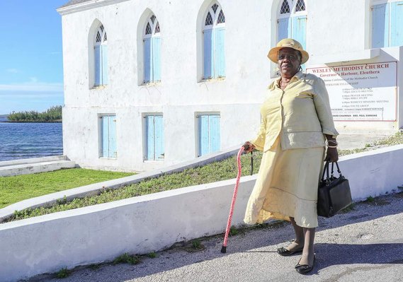 lady going to church in Eleuthera ,The Bahamas