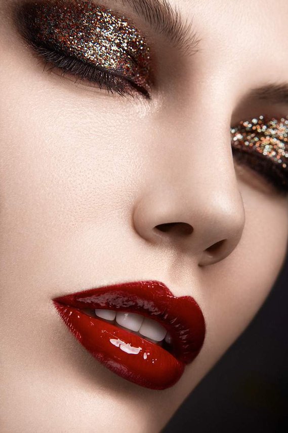 Photo: MWL Photo Retouch: Whitney Minthorn - red lips, glitter eyes