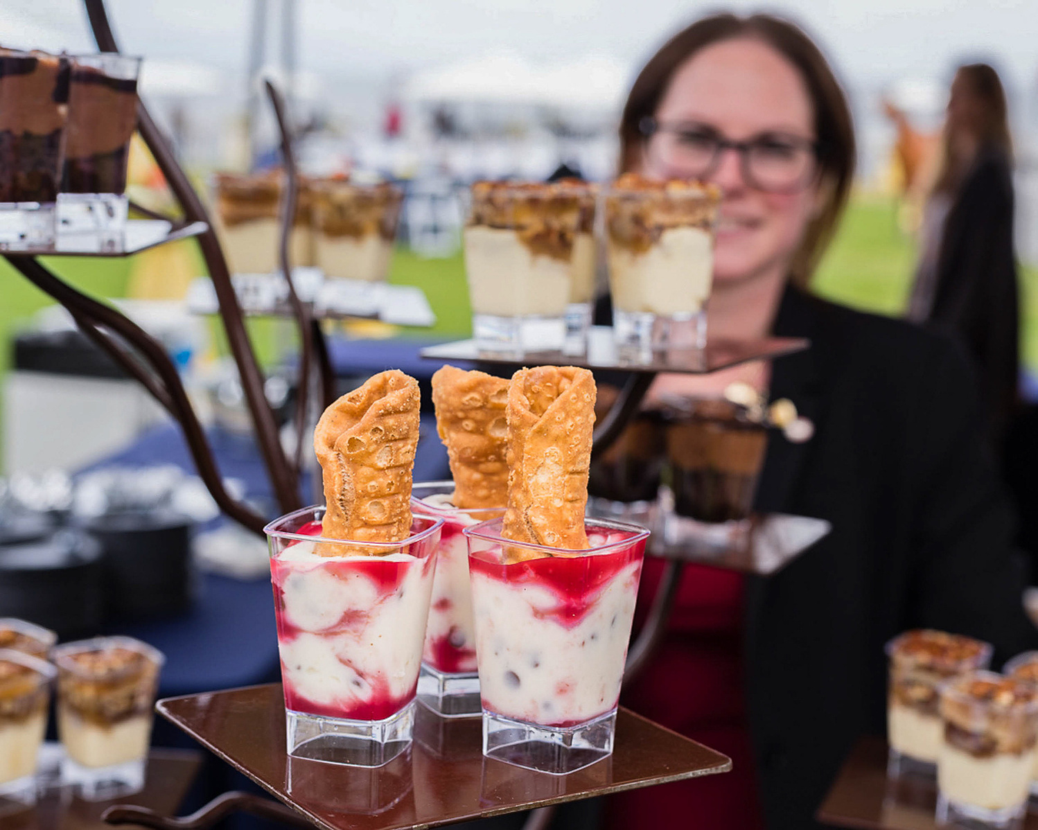 Desserts at booth at event for the Junior League in La Jolla in San Diego, California.