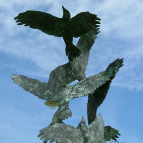 Bronze artwork cast in large sections ,welded together.
