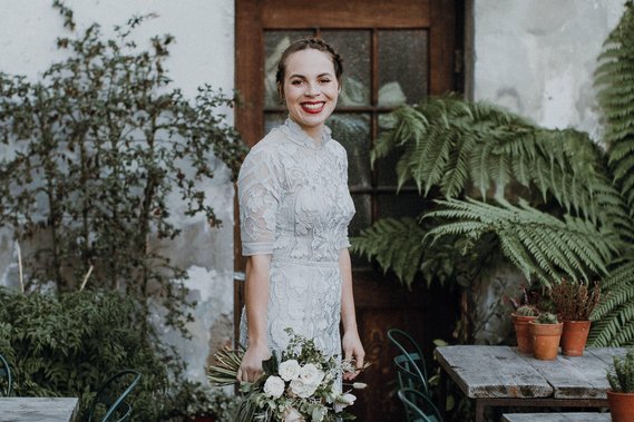 Asylum Chapel wedding, , London Bridal Hair, London Wedding Hair, Brighton Wedding Makeup, Brighton Bridal Makeup, Sussex Wedding Hair, Hermione de paula wedding dress, Boho wedding hair, Cool wedding hair, clapton country club wedding, 
