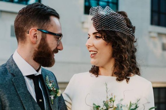 Old Marylebone Town Hall wedding, London Bride, London bridal hair, Minimal bridal hair, Modern bridal hair, naturally curly bridal hair,
