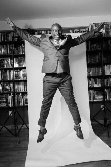 Portrait of Jamaal Bowman, in his race against Eliot Engle in New York's 16th District. Bowman is the founder and former principal of a public middle school in Eastchester, Bronx. Shot for Justice Democrats.