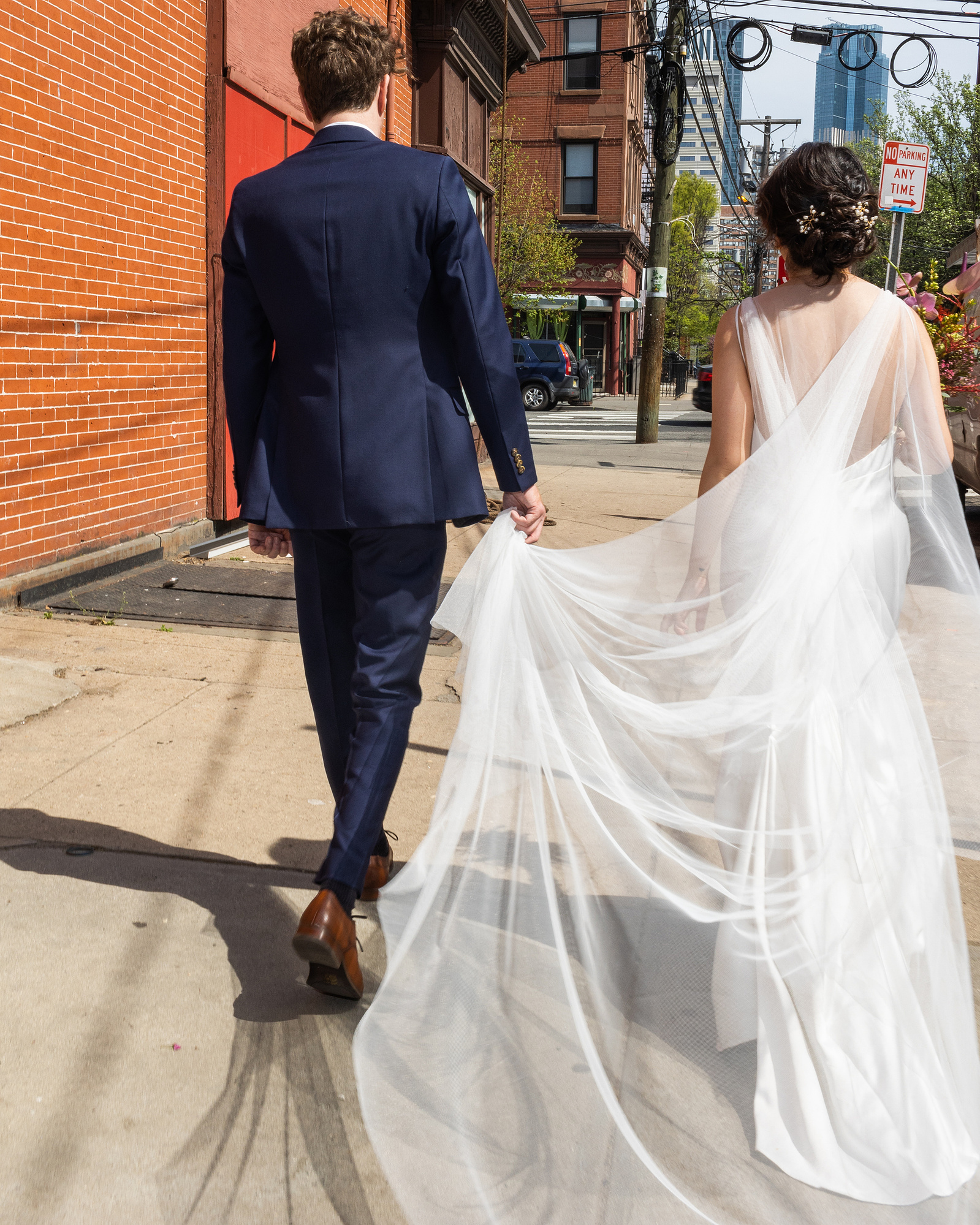 Wedding photojournalism Jersey City Civil Ceremony Jing Fong Reception wedding couple portraits