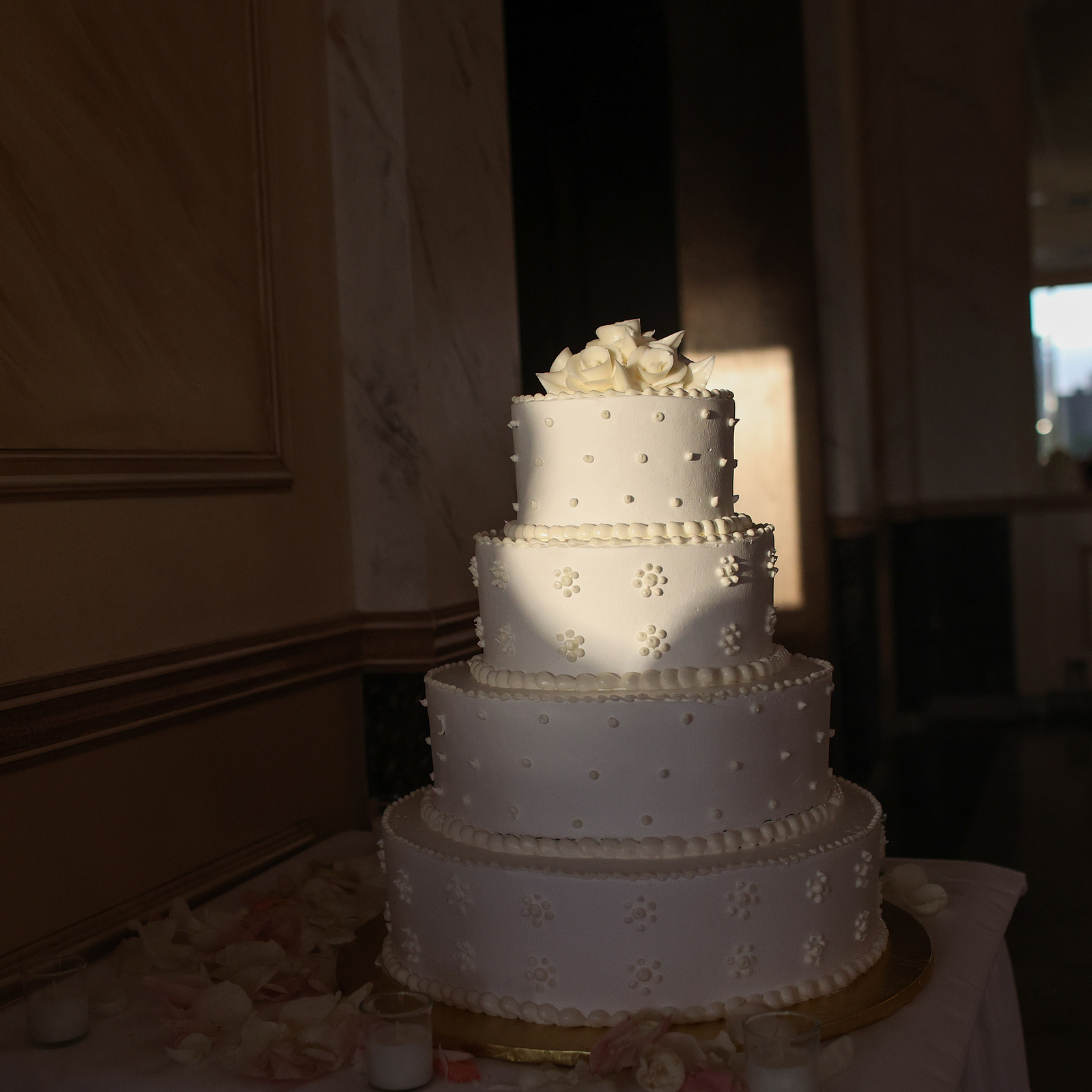 Wedding cake. Wedding photojournalism at Giando on the Water in Brooklyn, NY. 
