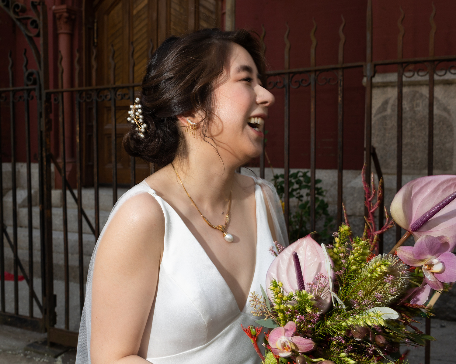 Wedding photojournalism Jersey City Civil Ceremony Jing Fong Reception