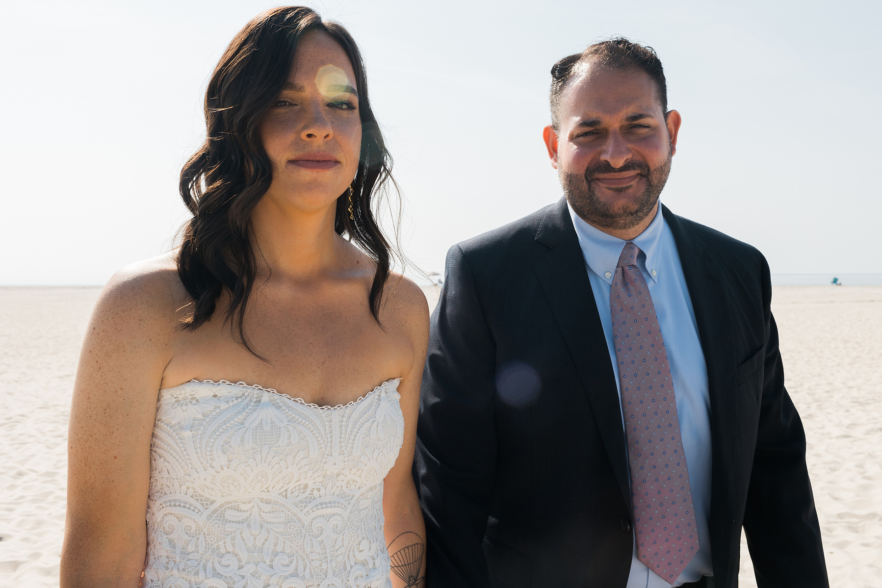 Wedding photojournalism Cape May NJ Beach bride and groom