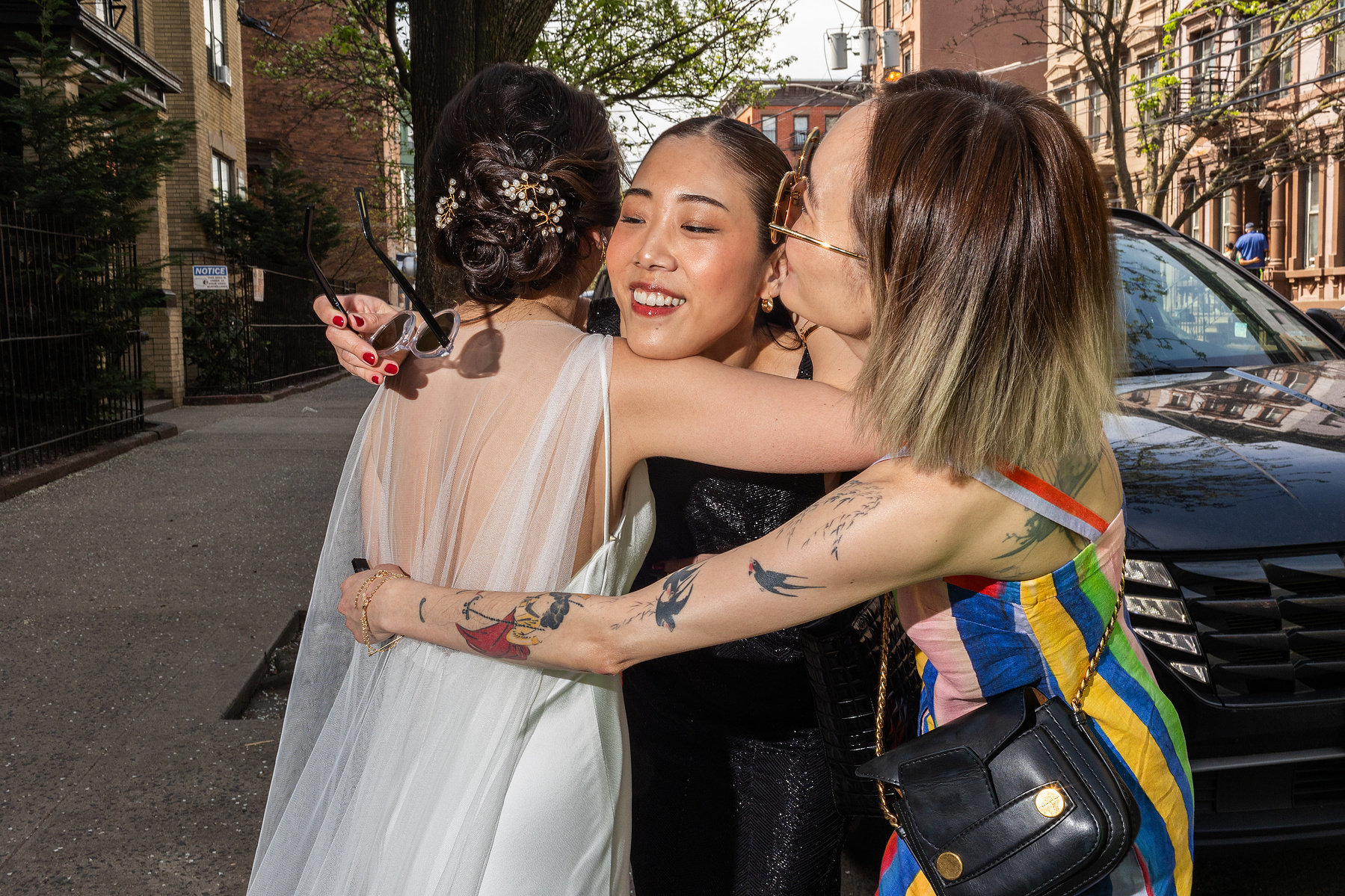 Wedding photojournalism Jersey City Civil Ceremony Jing Fong Reception friends