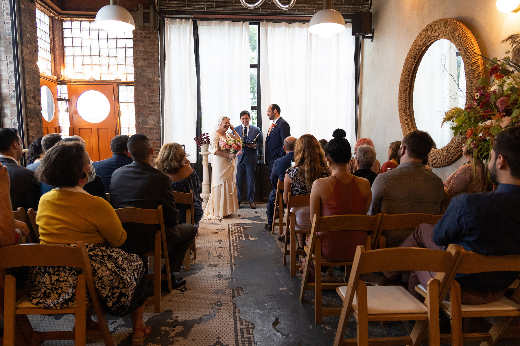 Wedding Photojournalism. Late Summer Wedding at The Castle in Redhook Brooklyn