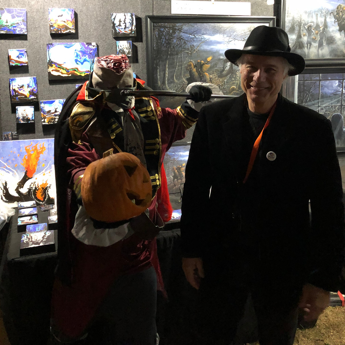 Dyrick  displaying his artwork during Haunted Happenings Salem MA