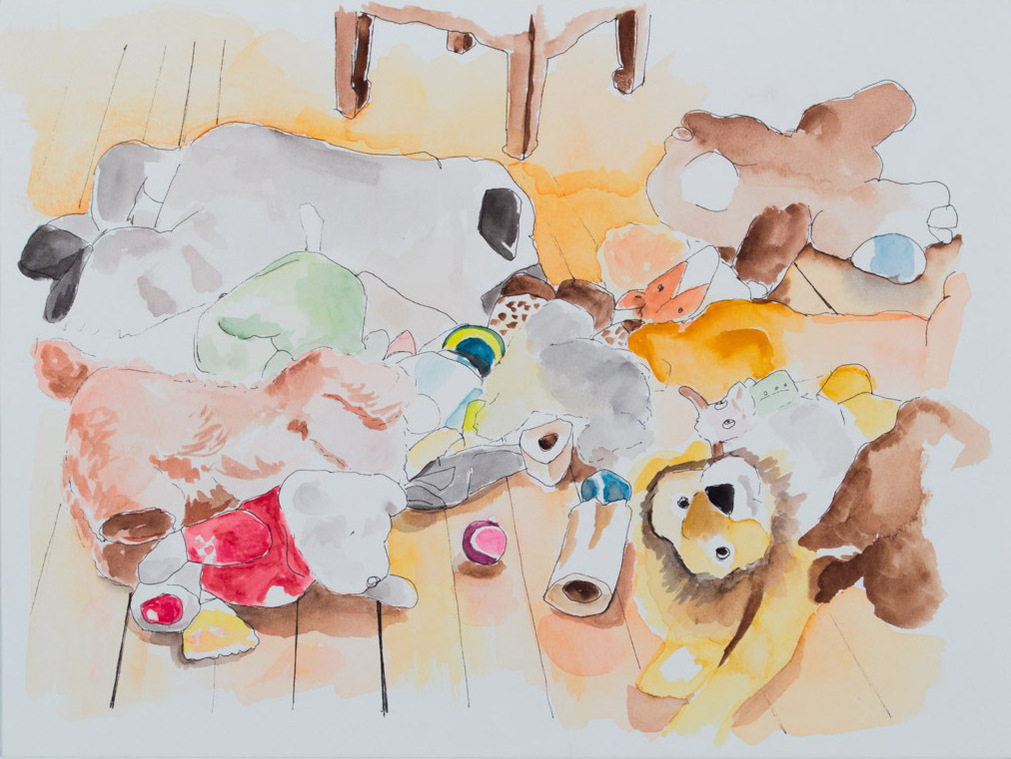 Valentina Gallup Salerni
Dogs' mess
ink and watercolor on paper
