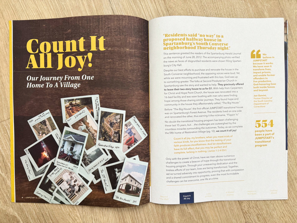 Jumpstart impact report page layout design