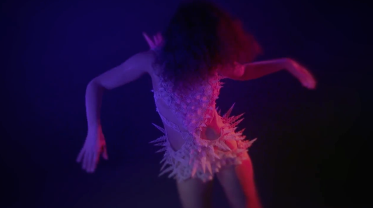 ALEXIS WALSH, ALEXIS WALSH NYC, Spire Dress, The Spire Dress, 3D printed fashion, 3D printing, fashion, design, additive manufacturing, Nire, Nini Rey, Nani Castle, music video, Hopscotch, 3d printed dress, 3d print, plastic, nylon, Shapeways, handcraft