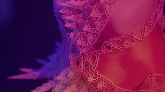 ALEXIS WALSH, ALEXIS WALSH NYC, Spire Dress, The Spire Dress, 3D printed fashion, 3D printing, fashion, design, additive manufacturing, Nire, Nini Rey, Nani Castle, music video, Hopscotch, 3d printed dress, 3d print, plastic, nylon, Shapeways, handcraft