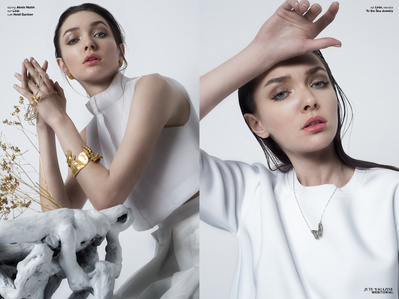 ALEXIS WALSH, ALEXIS WALSH NYC, photo shoot, minimal, minimalism, gold, white, mesh, Jute Magazine, designer, fashion, design, editorial, webitorial, fashion shoot, young designer, new york city, new york based, handcraft, handsewn, sewn by hand, NYC