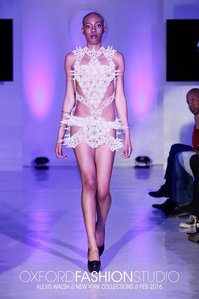ALEXIS WALSH, ALEXIS WALSH NYC, New York City, NYC, 3D printing, 3D printed fashion, SPIRE DRESS, LYSIS COLLECTION, NYFW, New York Fashion Week, Oxford Fashion Studio, OFS, OFS16, handcraft, handsewn, 3D print fashion, additive manufacturing, Shapeways