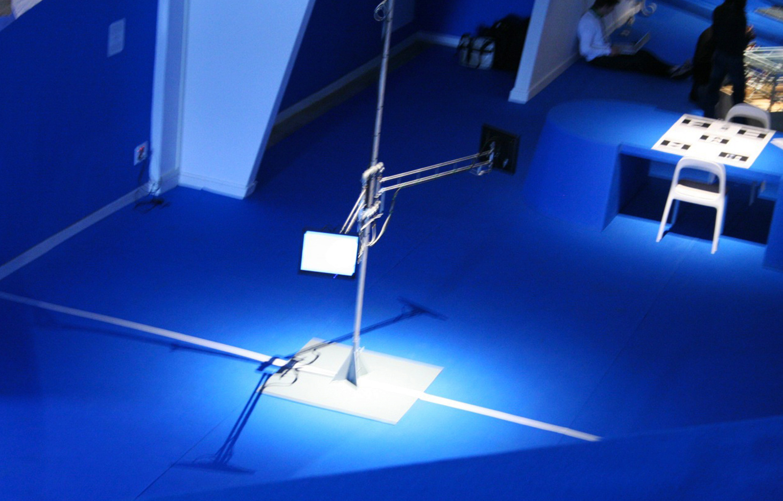 TFT Tennis is an interactive game installation with two computer screens as interface inspired by the classic Pong. Photo taken at Gameworld exhibition in Gijon.