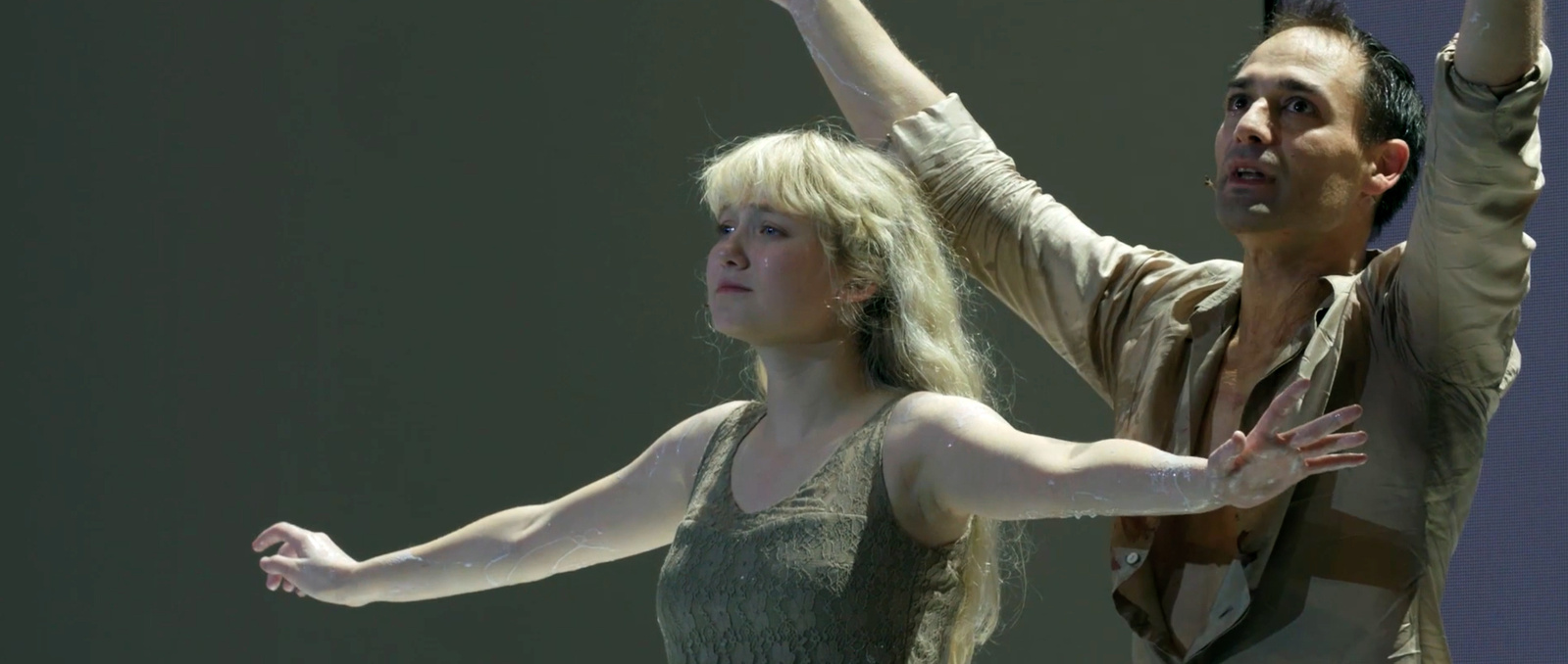 Juliana Zijlstra playing Girl and Dragan Bakema playing Newton in David Bowie's Lazarus directed by Ivo van Hove.