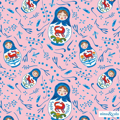 "Matrioskas" pattern design by nina&cala.
ninaycala.com by Lucía Gianello