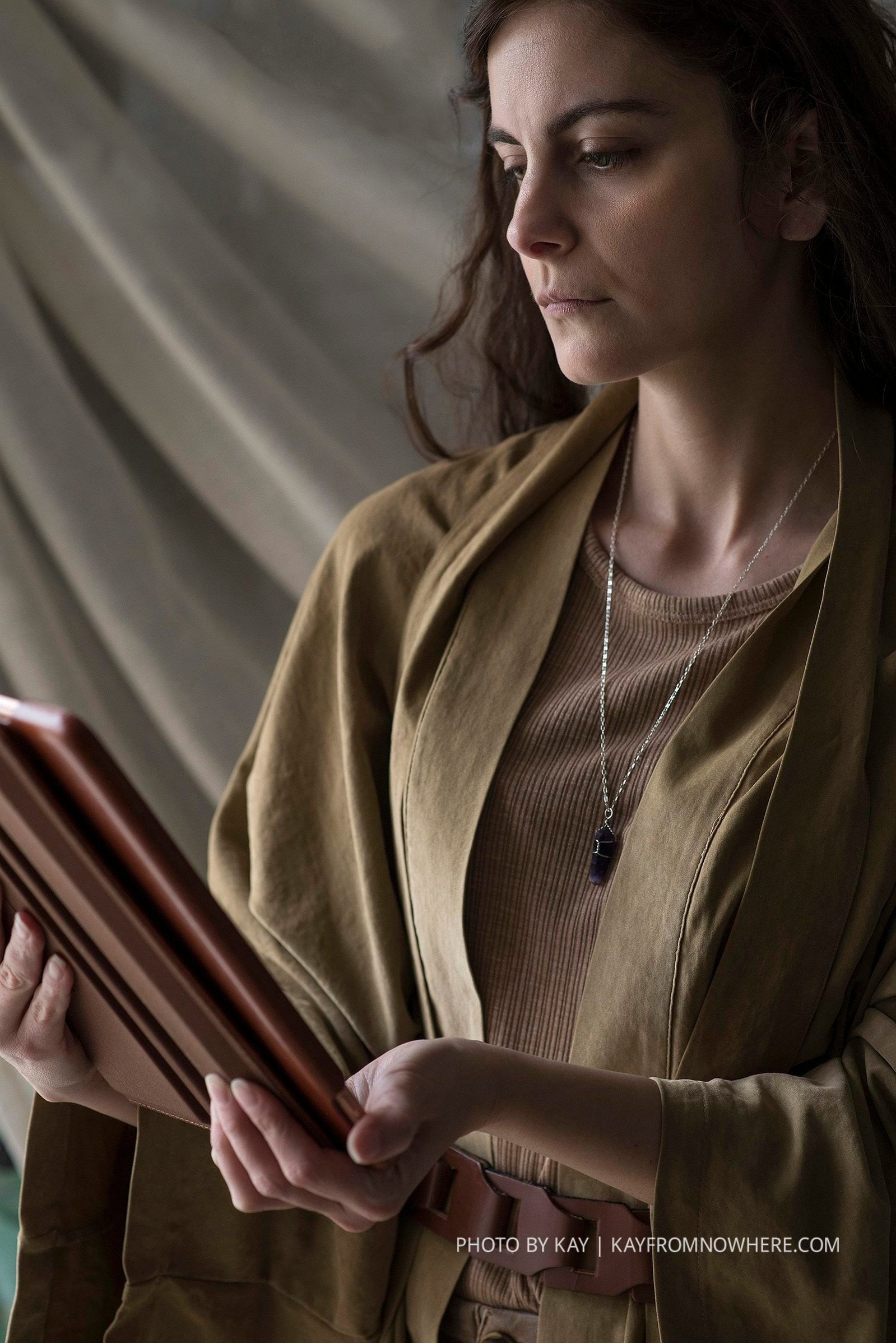 Reading in a Jedi-inspired portrait