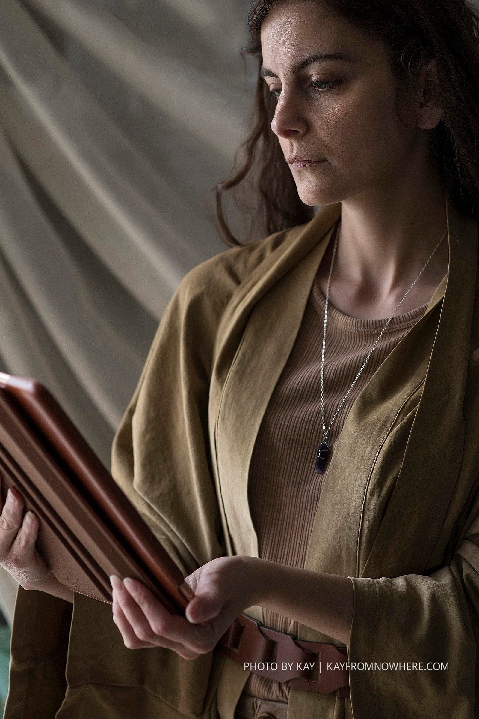Reading in a Jedi-inspired portrait