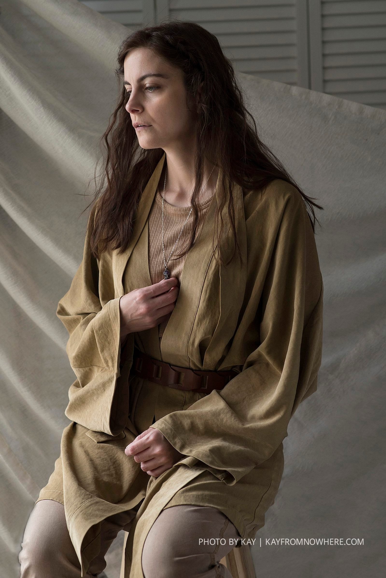 Contemplative Jedi-styled photoshoot