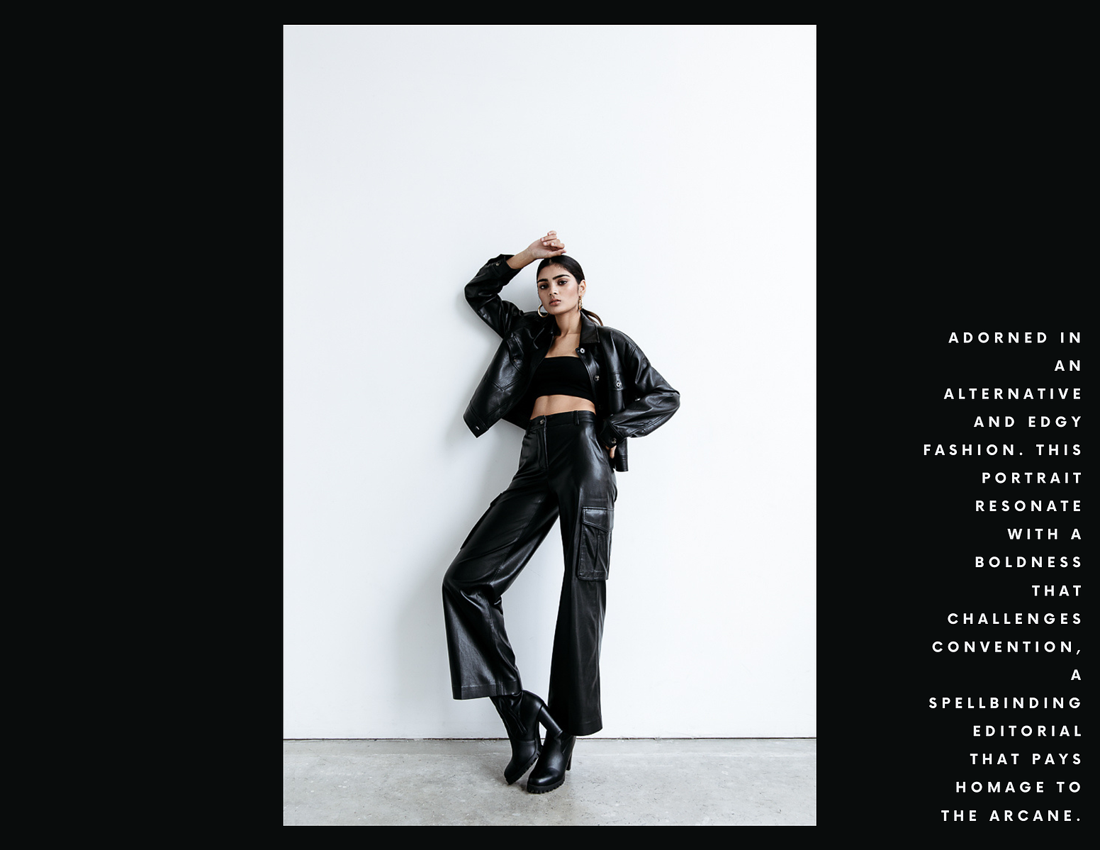 Black clothes, full leather outfit, fall fashion, rag & bone, fashionography, leather jacket. Photoshoot, model test, vegan leather, edgy girl aesthetic, studio shoot, model test shoot, rock n roll aesthetic, all saints, 90’s, 