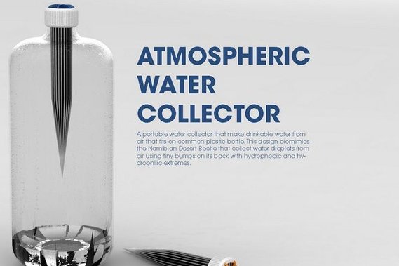 Design by Thomas Row, https://www.treehugger.com/sustainable-product-design/atmospheric-water-collector-inspired-desert-beetle.html