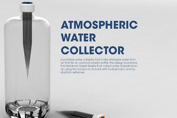 Design by Thomas Row, https://www.treehugger.com/sustainable-product-design/atmospheric-water-collector-inspired-desert-beetle.html
