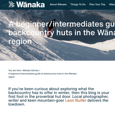Lake Wanaka mountains and huts