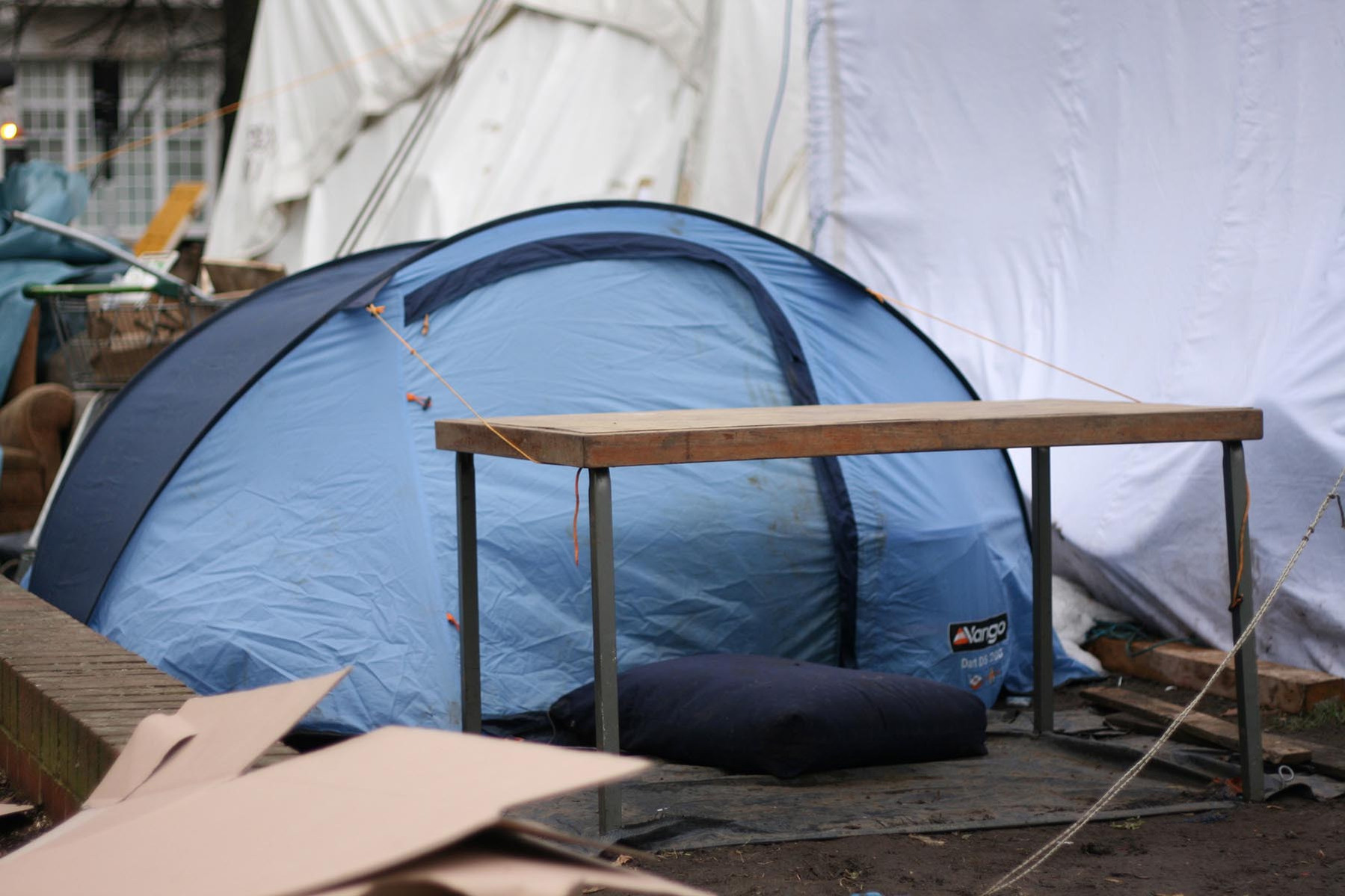 A tent photographed during the Occupy London protest in 2012