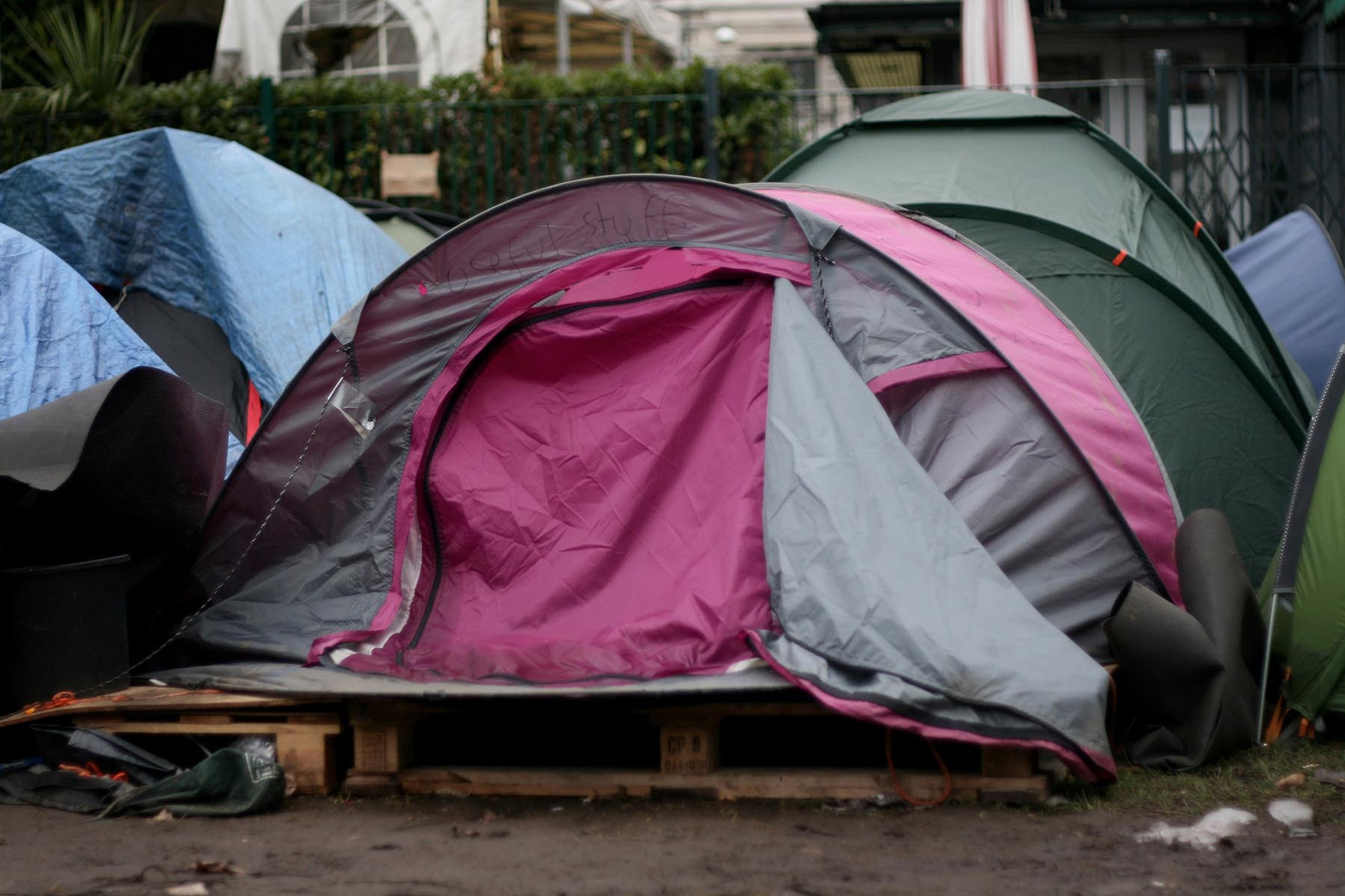 A tent photographed during the Occupy London protest in 2012 in Saint Paul and Finsbury park