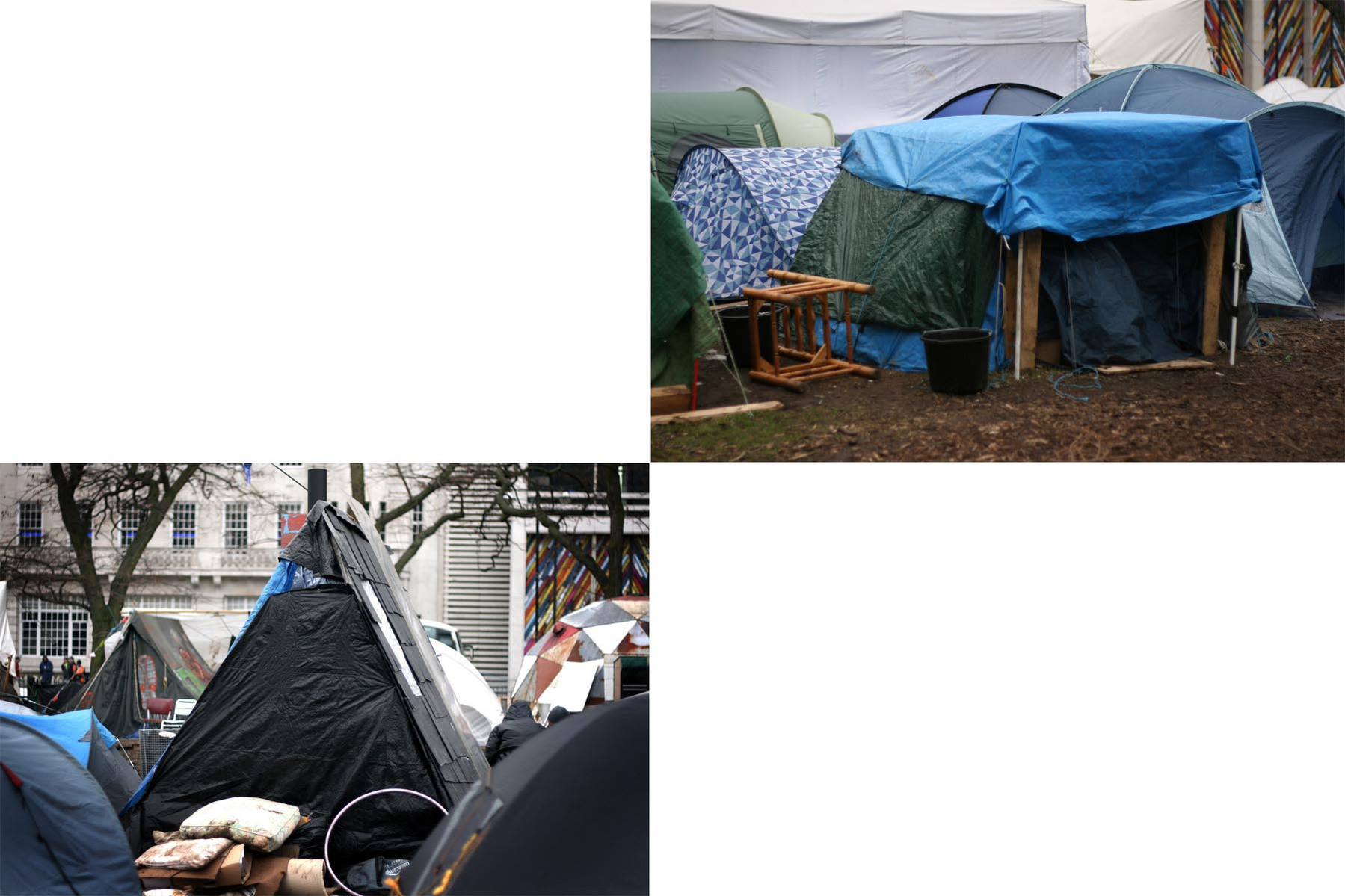 Tents photographed during the Occupy London protest in 2012