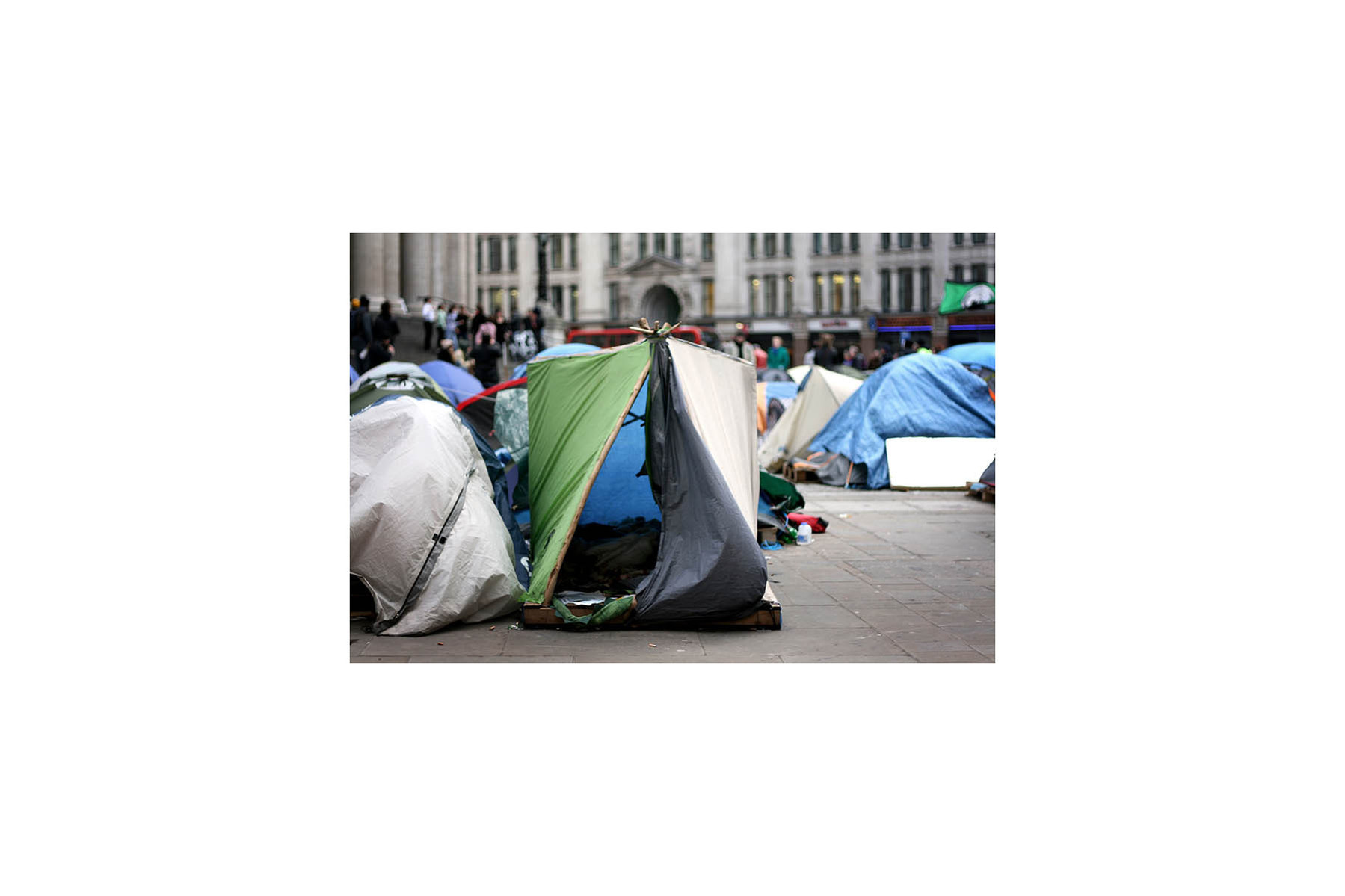 A tent during the Occupy London protest in 2012
