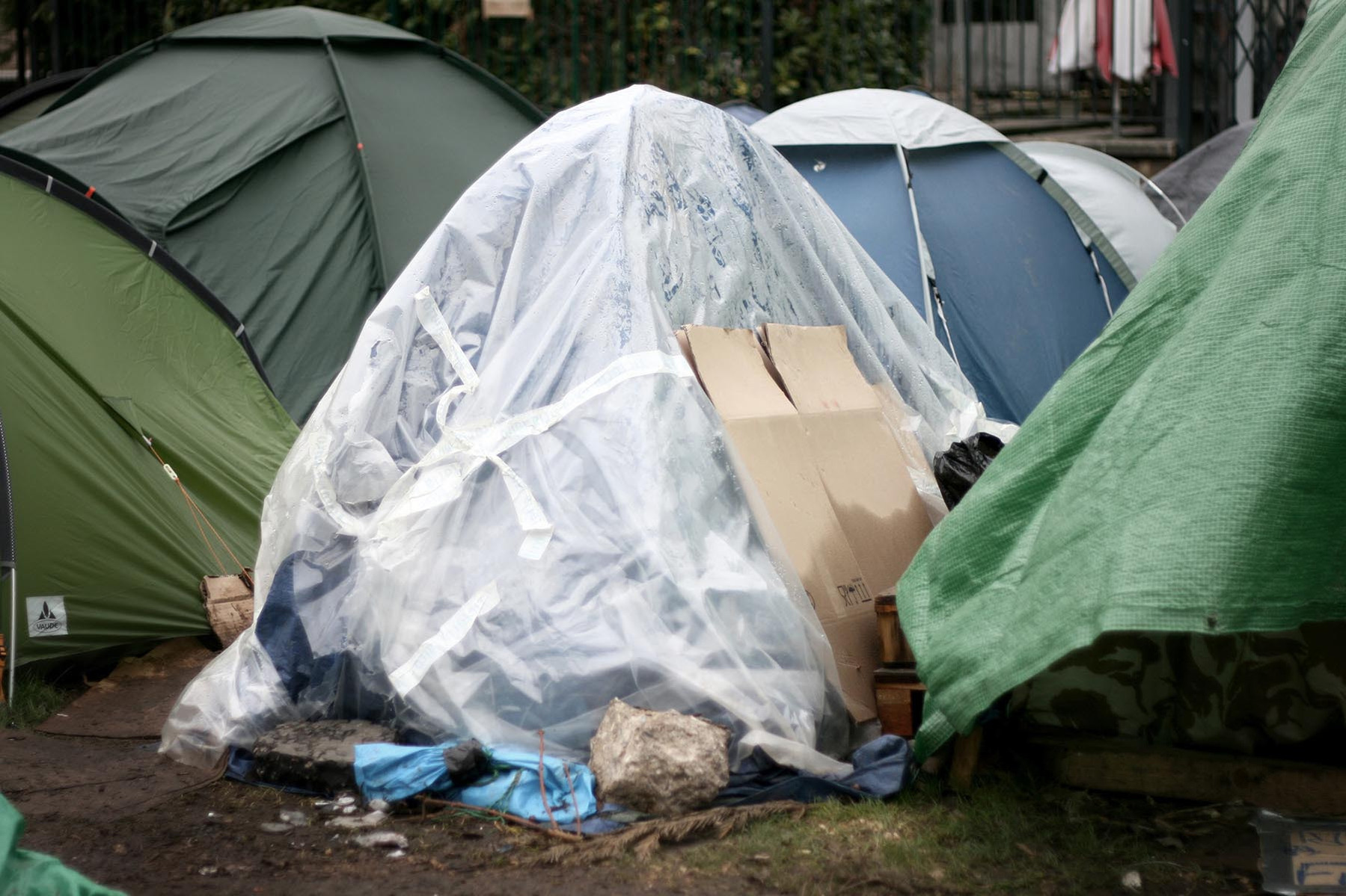 A tent photographed during the Occupy London protest in 2012 in Saint Paul and Finsbury park