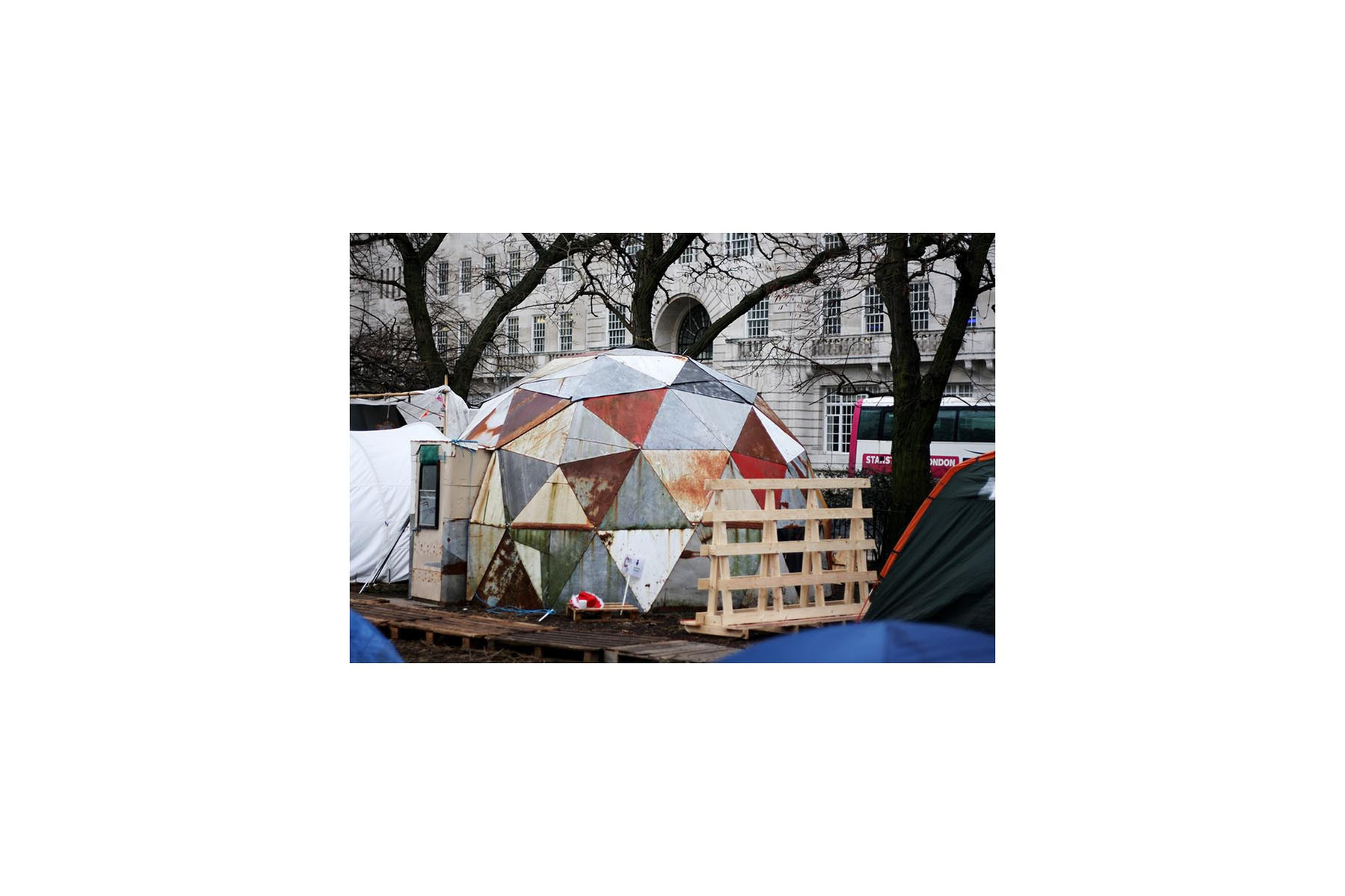 A hut photographed during the Occupy London protest in 2012 in Saint Paul and Finsbury park