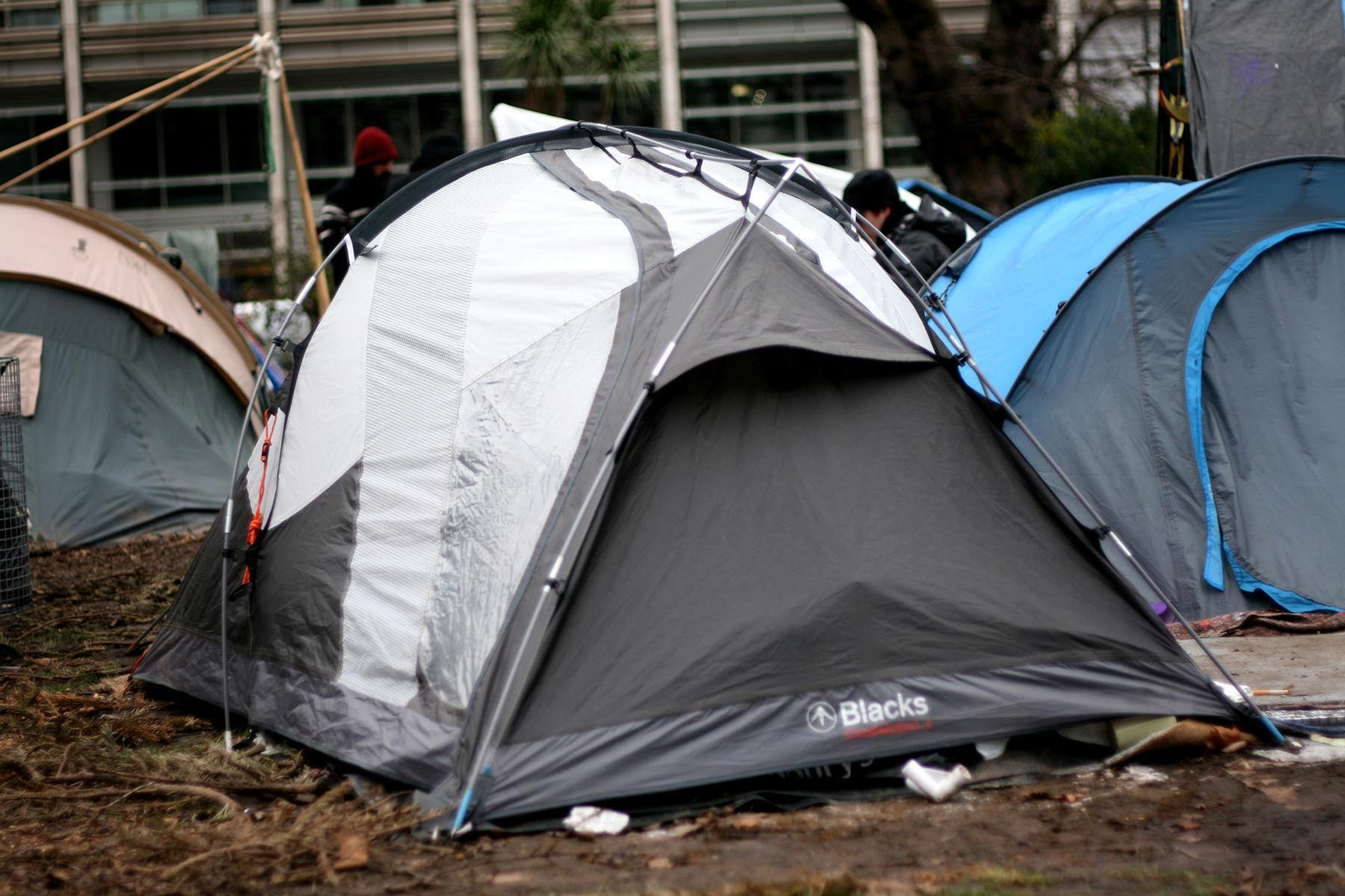 A tent photographed during the Occupy London protest in 2012 in Saint Paul and Finsbury park