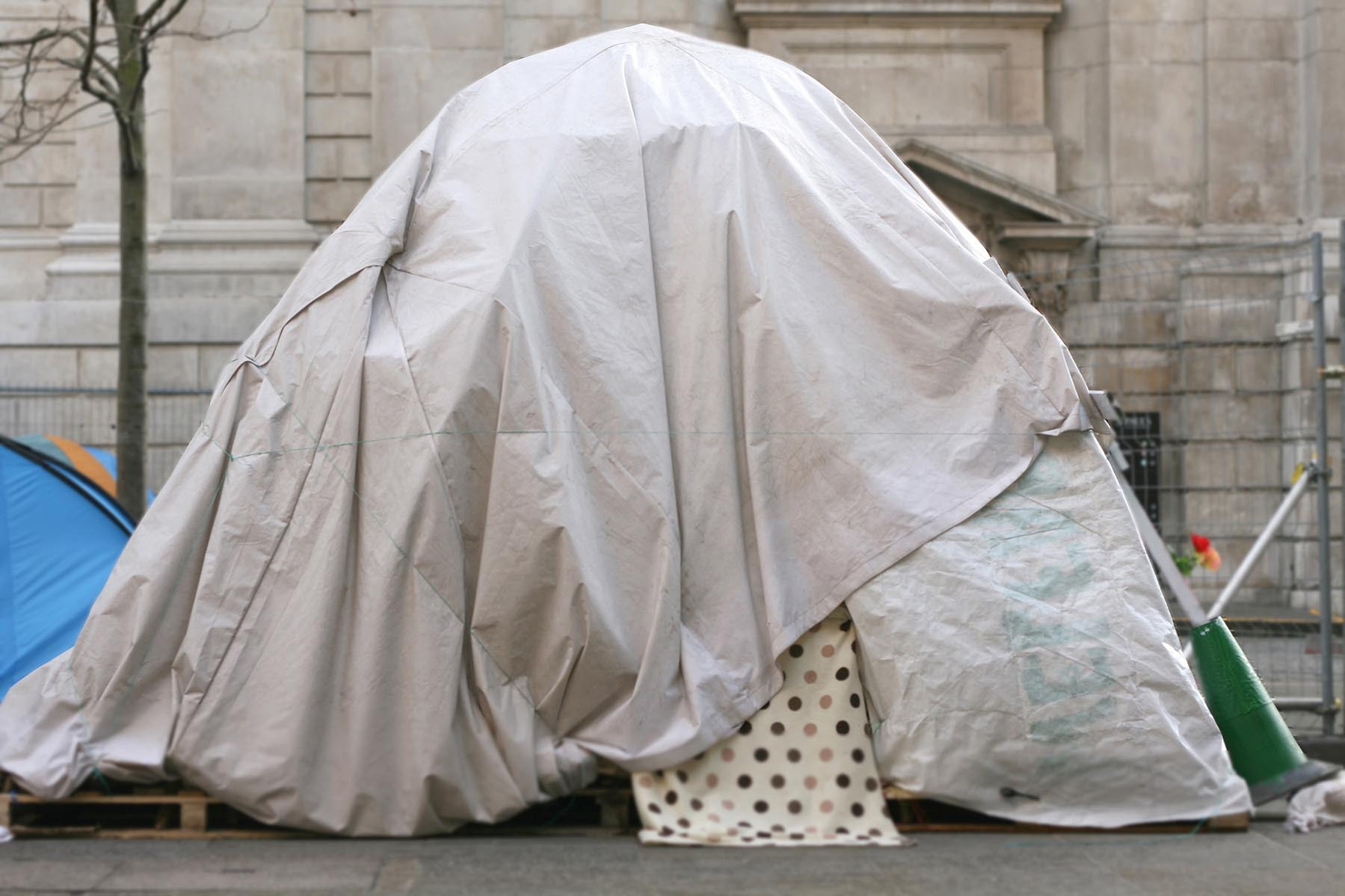 A tent photographed during the Occupy London protest in 2012