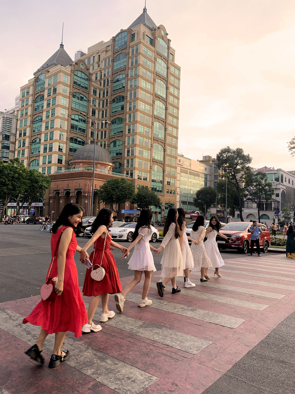 crossroad in central Saigon, Vietnam