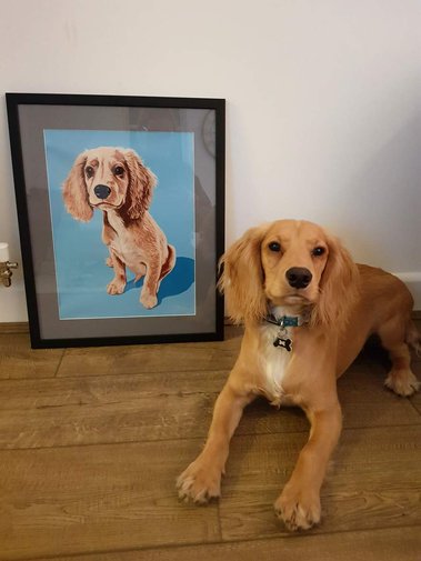 Testimonial, review, custom pet portrait, dog portraits, cat portrait, dog art, illustration, customer, customer review, Ryan Hodge, Woof Portraits.