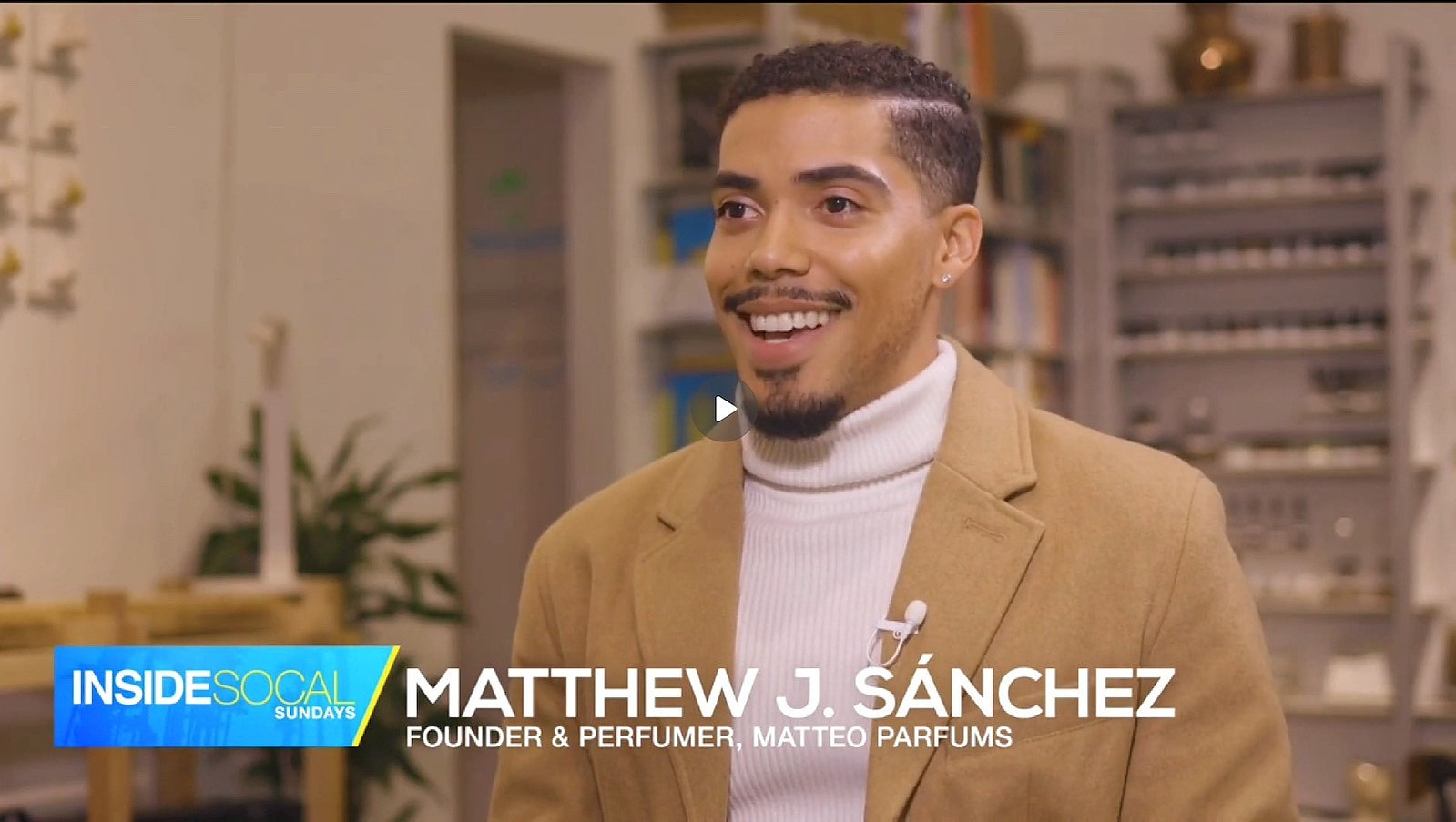 Matthew J. Sánchez, Founder and Perfumer of MATTEO PARFUMS - CBS Inside SoCal TV (television) Interview (March 2024). Interviewed by Erica Olsen. MATTEO PARFUMS is an AI-first, fine fragrance company rooted in green science, neuroscience, and inclusion.