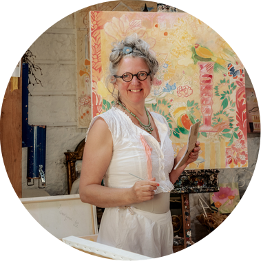 Jane Courquin in ihrem Atelier, Sommer 2023