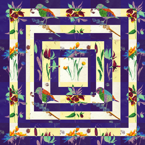 Emese Barna - Design for digitally printed silk scarf inspired by Hungarian flora and forna. 