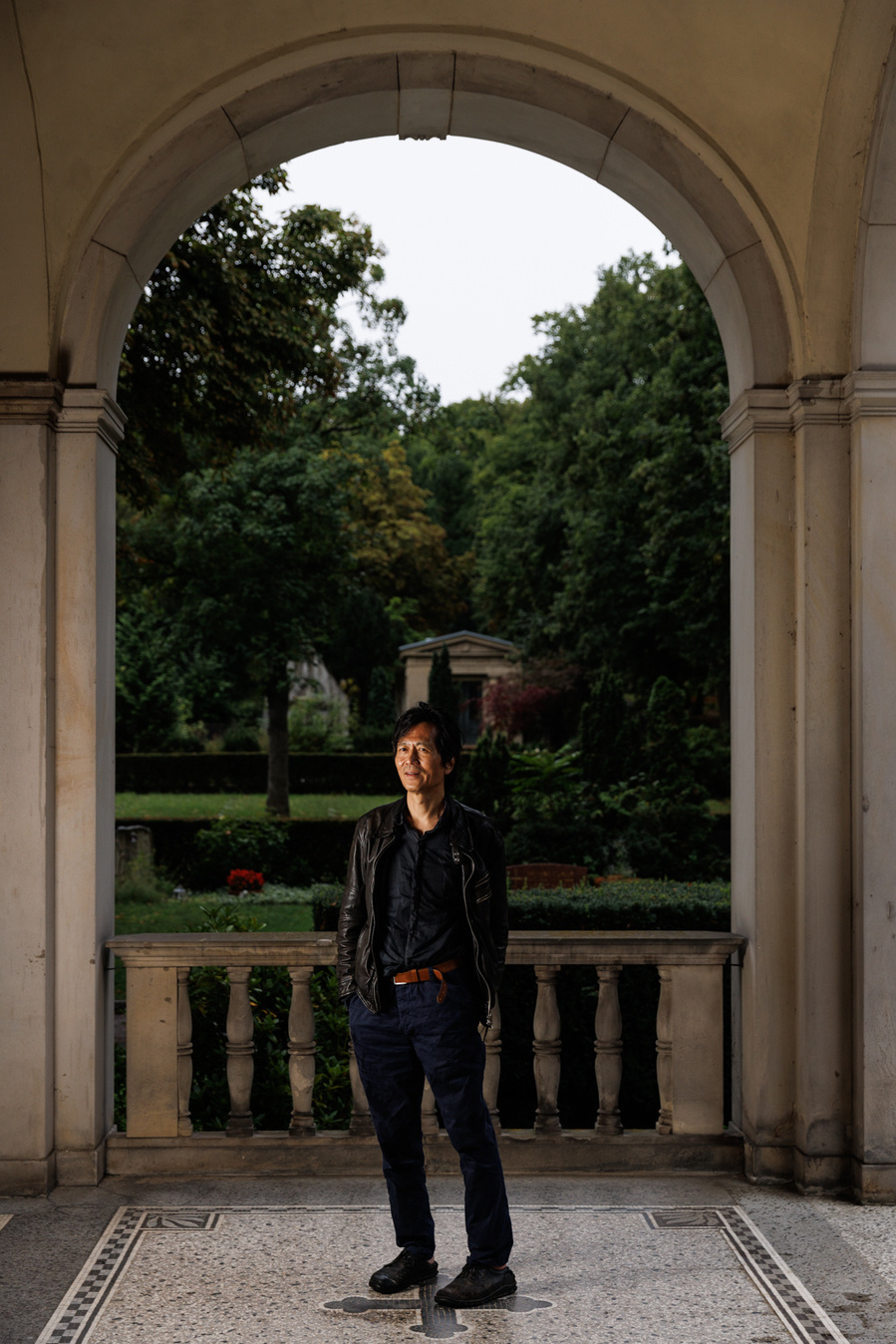 Portrait of Philosopher Byung-Chul Han in a Berlin cemetery, for el Pais Semanal magazine