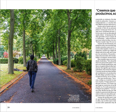 Portrait of  philosopher Byung-Chul Han photographed for El Pais Semanal in Berlin