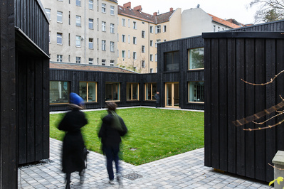 ALTE SCHLOSSEREI  or  OLD LOCKSMITH SHOP is an architecture project by ALAS Architects in Berlin. The space is a house and working studio for designers and artists. These are architecture photographs of the interior and exterior of the building. 